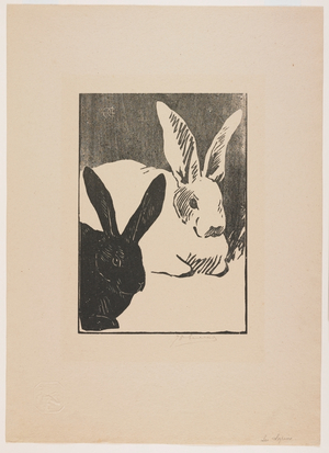 Les Lapins (Rabbits), 1891 (published 1893) (woodcut on buff paper)