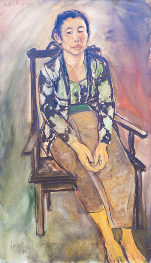 Portrait of the artist's sister, c.1975 (oil on canvas)