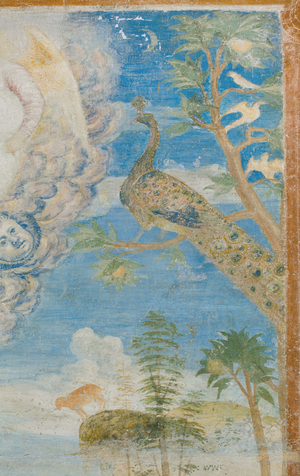 Peacock, detail of 3496206 (fresco)