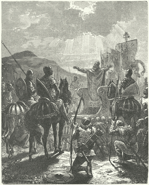Pope Innocent III preaching the Albigensian Crusade, 1209 (engraving)