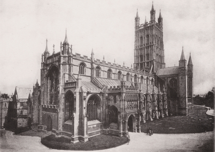Gloucester Cathedral, from South West (b/w photo)