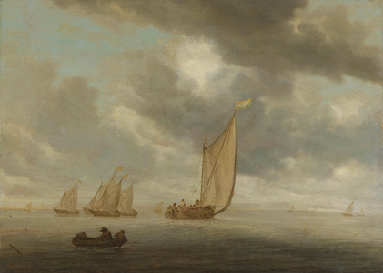 Sailing Vessels on an Inland Body of Water, 1640 (oil on panel)