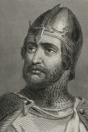 William I the Conqueror, First king of England from Norman origin, portrait, 1858 (engraving)