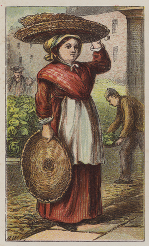 Basket Woman (colour litho)