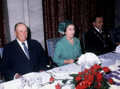 Oslo 19810506. Queen Elizabeth in Norway with her husband Prince Philip. Here from …, 1981 (photo)