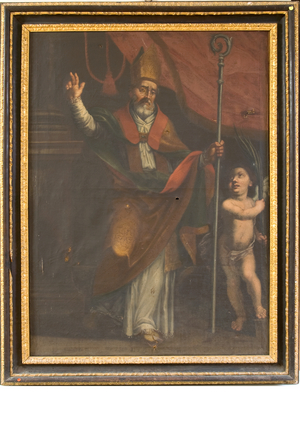 Holy Bishop Blessing (oil on canvas)