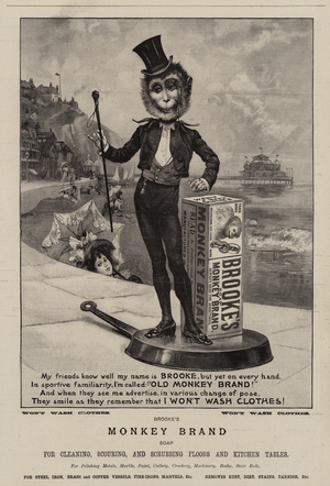 Advertisement, Brooke's Monkey Brand Soap (engraving)