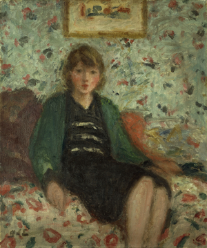 Seated Young Woman; Jeune Fille Assise, (oil on canvas)
