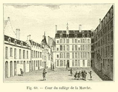 Cour du college de la Marche (engraving)