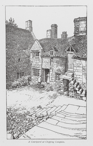 A Courtyard at Chipping Campden (litho)