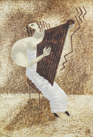 Woman with a Harp, c. 1934 (tempera on board)