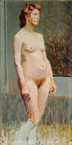 Study in studio, Female nude 3/4