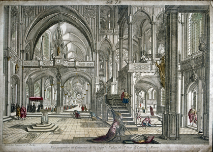 The interior of St Peter's Basilica in the Vatican at Rome