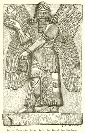 Winged Genius. Louvre (engraving)