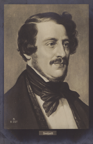 Gaetano Donizetti, Italian composer (b/w photo)