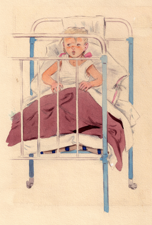 Illustration from 'Alyonka' by Ludmila Zubkova, 1957 (gouache on paper)