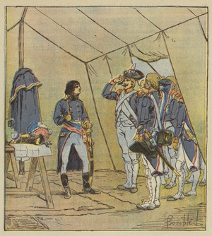 Les vieux soldats de l'armee d'Italie nomment Bonaparte caporal apres Lodi (colour litho)