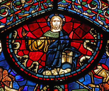 The St Lubin window:  Christ - Blessing (w45) (stained glass)