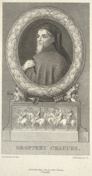 Geoffrey Chaucer, engraved by John Henry Robinson (1796–1871), 1822 (etching)