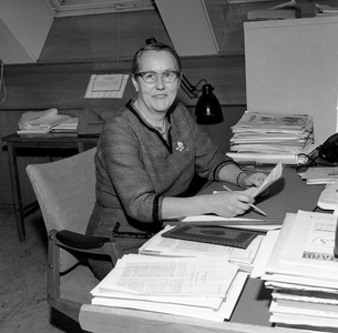Oslo 19620301 Storting representative Magnhild Hagelia is the first woman in the …, 1962 (photo)