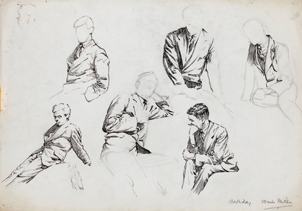 Sheet of studies (pen & ink over pencil on paper)