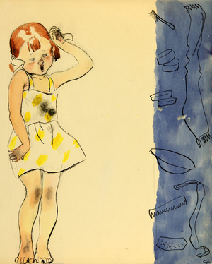 Illustration from 'The Grimy Girl' by Agniya and Pavel Barto, 1930 (gouache on paper)