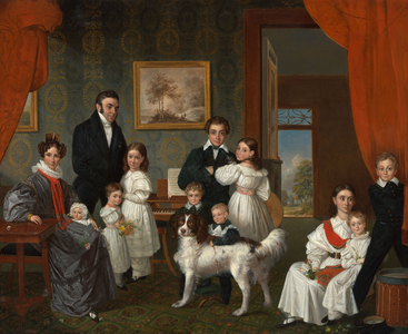 Portrait of the Baud family in their country house in Voorburg, 1831-1832 (oil on canvas)