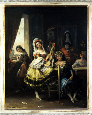Maja with guitar, 19th century (oil)