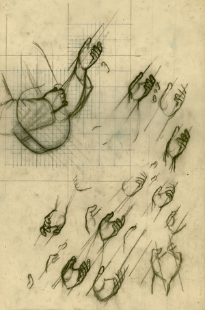 Study for Morley College Mural (charcoal on paper)