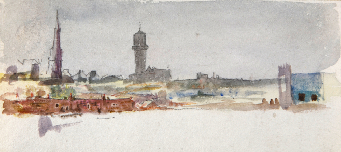Coastal Town,  (watercolour)