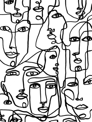 FACE MOSAIC 1 , 2022 (Mixed Media Illustration)