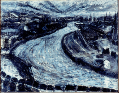 River Tyne IV (charcoal, pastel & w/c on paper)
