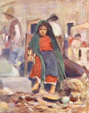World’s Children: Mexican, Getting Water (colour litho)