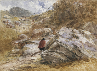 Mountain Pass at Bettws-y-Coed, 1851 (watercolour over black chalk)