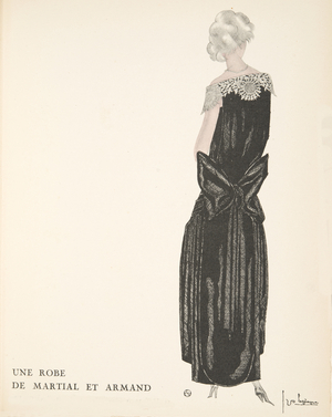 Une Robe de Martial et Armand, from a Collection of Fashion Plates, 1922 (pochoir print)