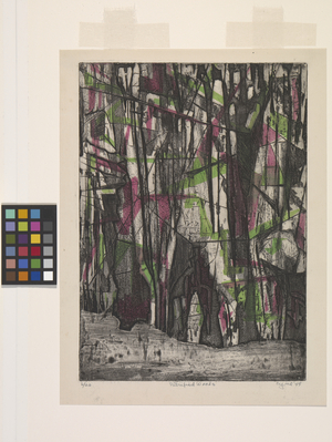 Petrified Woods (colour aquatint with engraving)