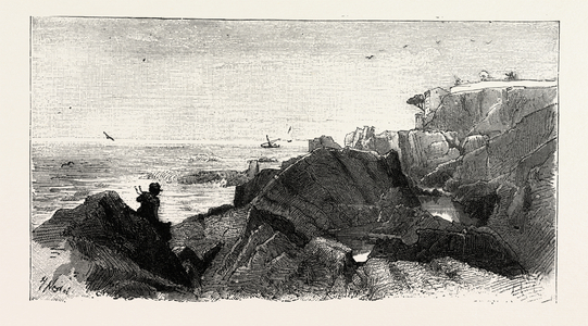 The Coast Near Nervi, Italy, Engraving 1882