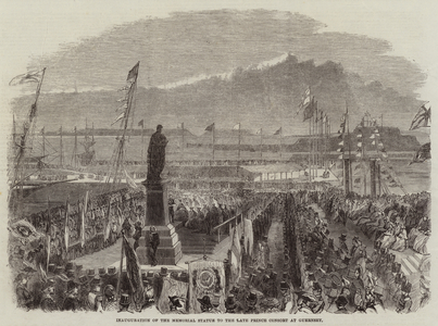 Inauguration of the Memorial Statue to the Late Prince Consort at Guernsey (engraving)