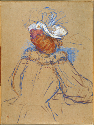 Red-haired woman seen from behind, 1891 (oil on cardboard)