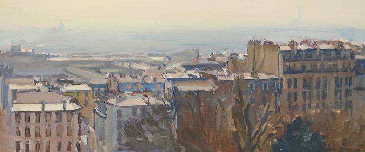Rooftop panorama from Montmartre, 2016 (oil on board)