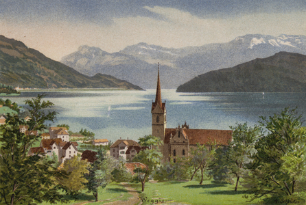 Lake Lucerne: Weggis (colour litho)