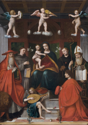 Holy Conversation, Pala Raimondi, 1517-18 (oil on board)