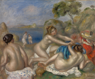 Bathers Playing with a Crab, c.1897 (oil on fabric)