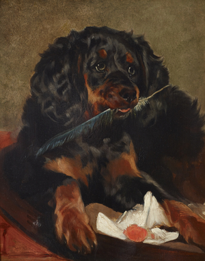 Queen Victoria's Spaniel Tilco (oil on board)