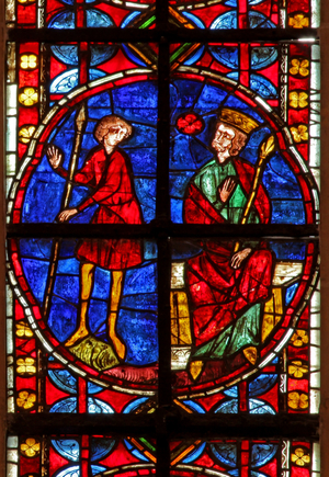 Window w210 depicting Herod hears of St James' preaching (stained glass)