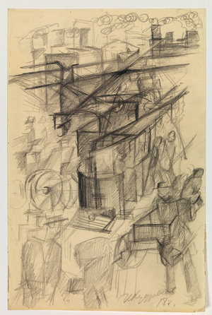 Futurist Tram, 1918 (pencil on paper)