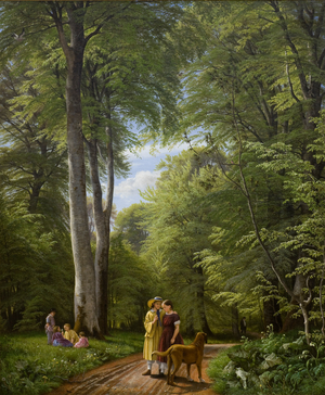 A Beech Wood in May near Iselingen Manor, Zealand, 1857 (oil on canvas) 
