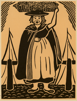 Old London: Fish wife (woodcut)