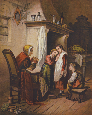 The Grandmother's Story (colour litho)