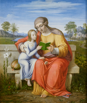 Saint Anne teaching the Virgin to read, 1818 (oil on panel)